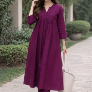 Collections purple long kurta set | elegant modest casual outfit